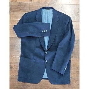 Doncaster Blazer Men's 40S Ultra Suede"Dark Navy" Sport Jacket Vintage